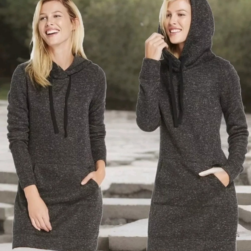 Fabletics Knit Fit Yukon Hooded Tunic Sweater Dress Top XS Athleisure Lounge